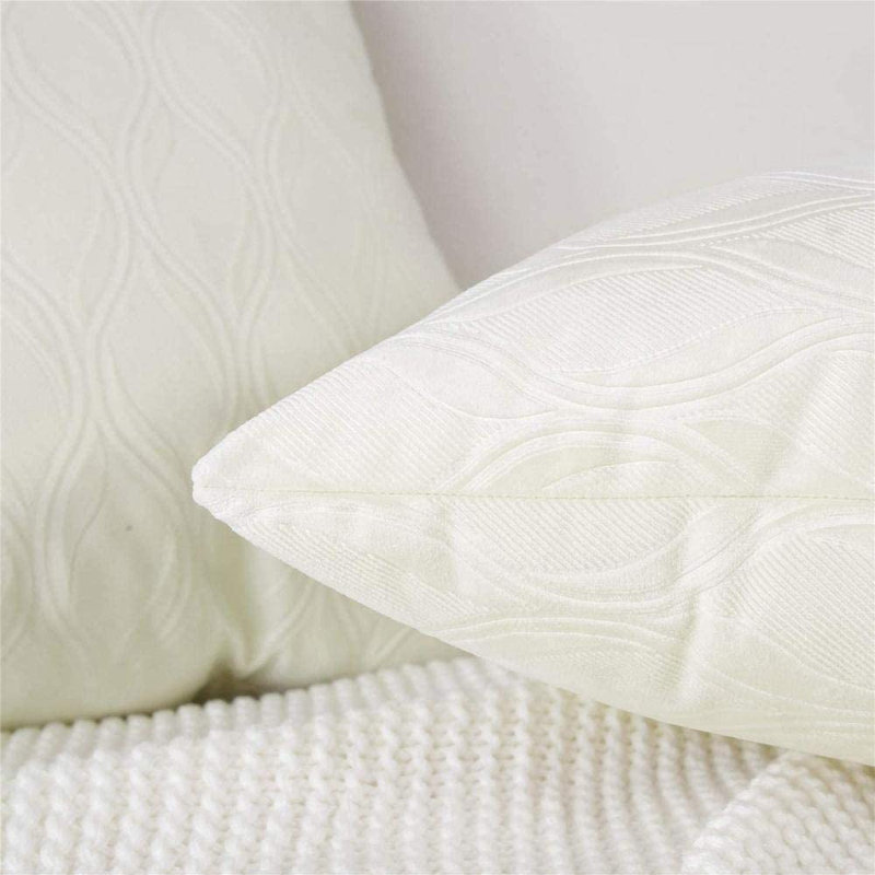 Square Velvet Pillow Cover, Cream