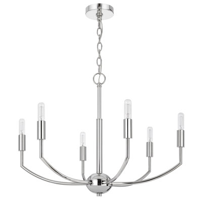 Maxton 6-Light Chrome Metal Chandelier