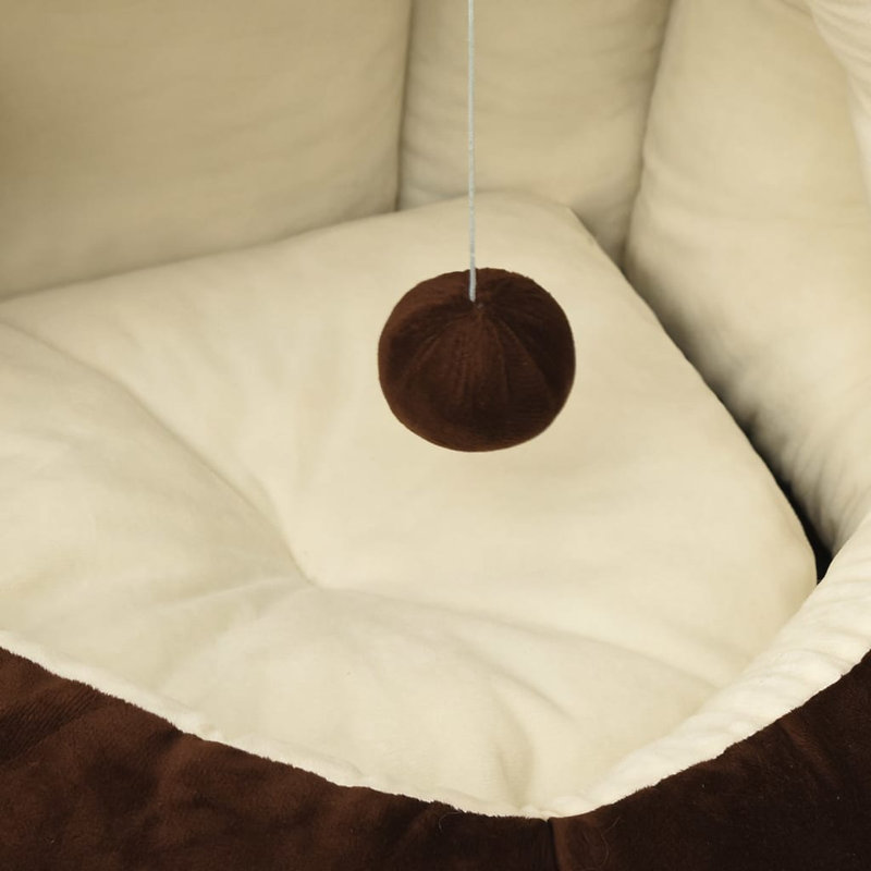 Rambler Fleece Pet Sofa, 40 W x 40 D cm, Brown/Cream