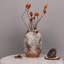 Grand vase rustique en céramique rustique, pot de terre cuite délavé blanc patiné pour décoration intérieure, décoration de table, de salon, de tablette, de cheminée