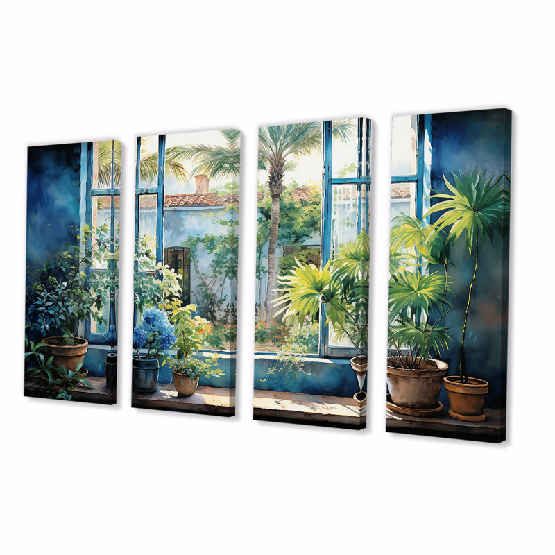 Décoration murale 4 pièces Los Angeles Sunset View Blooms - Los Angeles, H 32 po x l 64 po