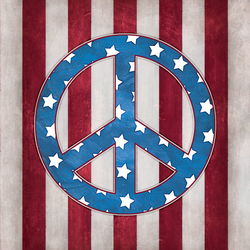 Peace Stripes - Wrapped Canvas Print, 30cm H x 30cm W x 3.8cm D