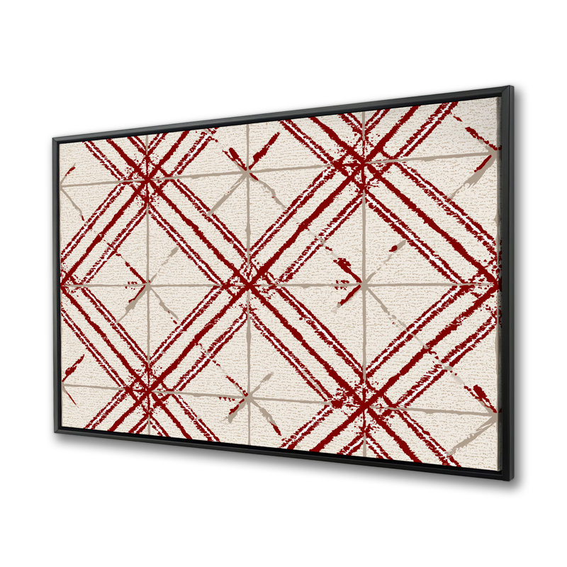 Motif de lignes - Toile encadrée blanche