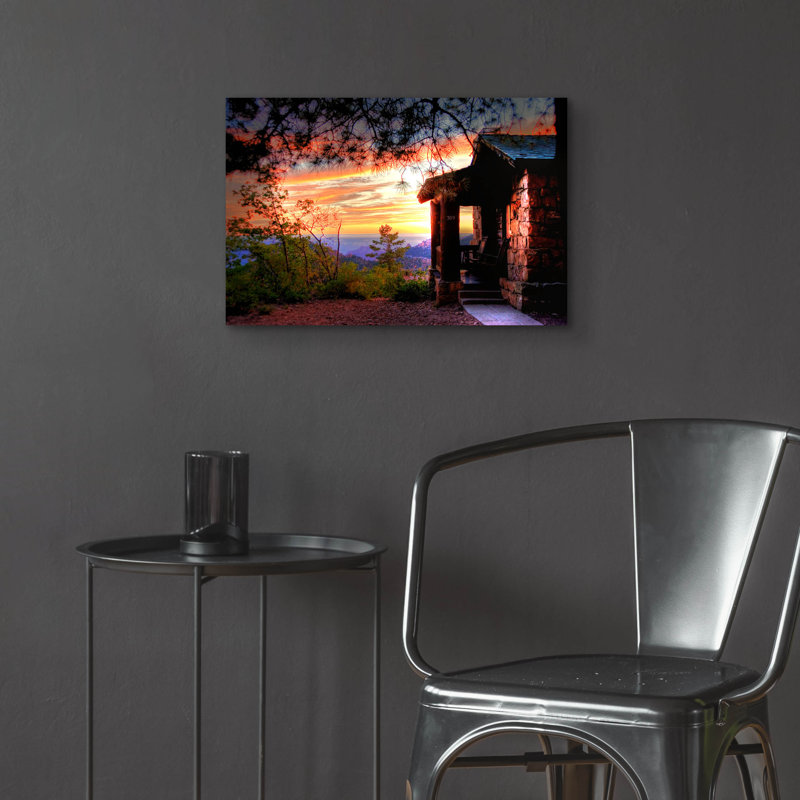«Grand Canyon Cabin» par Tim Oldford, art mural en verre acrylique, H 16 po x l 24 po x P 0,2 po