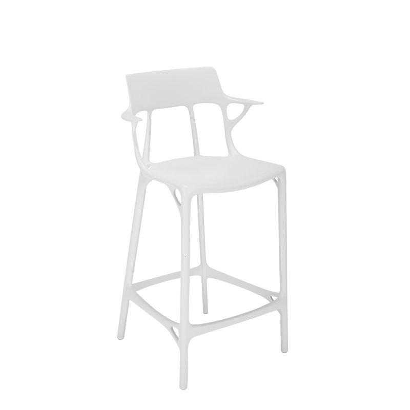 A.I. Outdoor Bar Stool, Counter, White