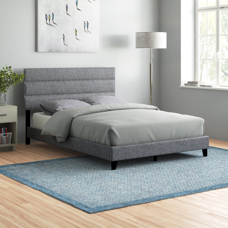Lit plateforme tapissier Bedias, Double