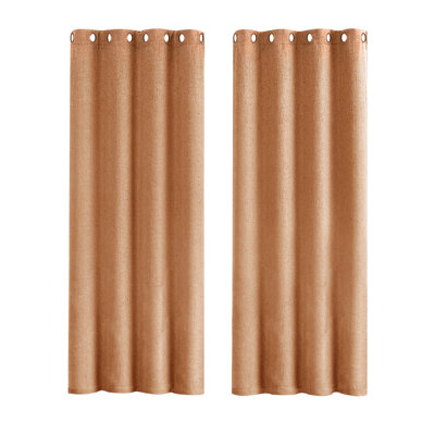 Linen Blend Blackout Curtain Panel Pair