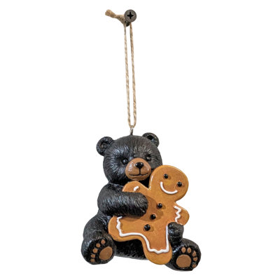 BEAR WITH GINGERBREAD DOLL ORNAMENT