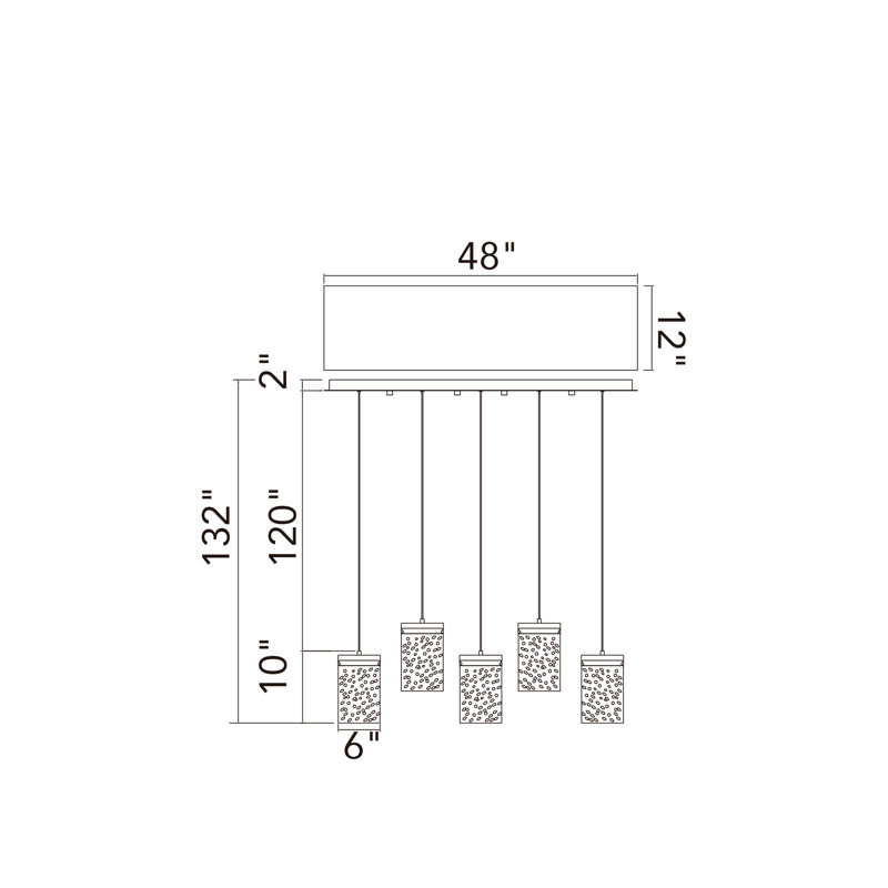 Braxten 14 - Light Dimmable LED Square Chandelier, Black