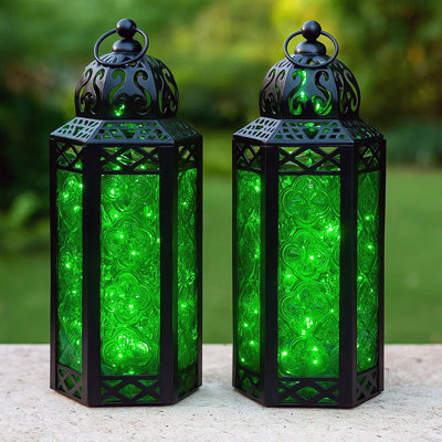 Decorative Moroccan Candle Lantern with LED Fairy Lights
