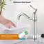 Robinet de lavabo vasque chromé à poignée simple avec grande cuve avec drain