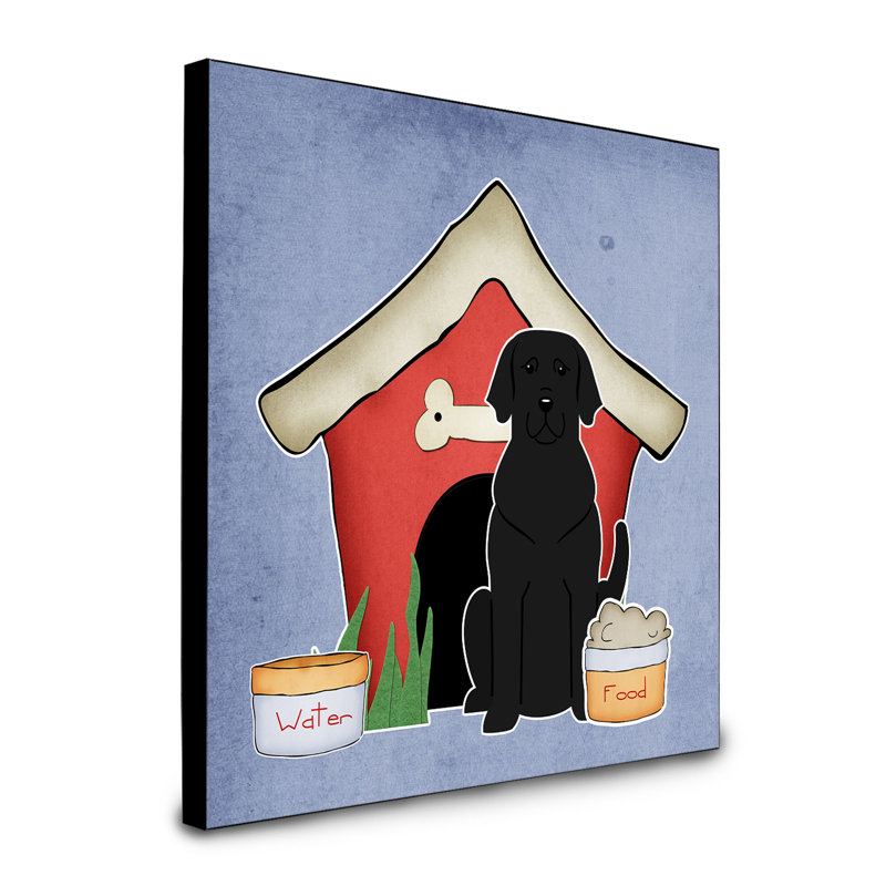 Panneau mural d’art collection dog house Scarvinia, Labrador noir