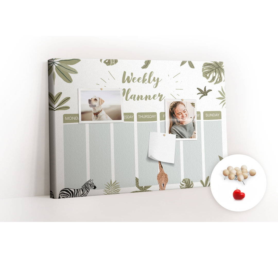 Wall Mounted bulletin board print wall art notice boards for office corkboard Safari planner