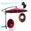 Parasol de patio à énergie solaire 10 pi - lumières à DEL, imperméables, 8 nervures, pour la cour arrière de la piscine avec éclairage, manivelle, cour arrière à base croisée, terrasse,