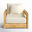 Montford Teak Patio Chair with Cushions-2046418003