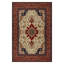 Tapis oriental en chenille de coton à imprimé machine beige / brun / bourgogne Guria-592957514