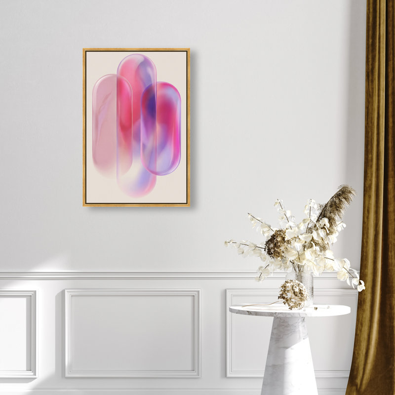 Pink Topaz Gradient Print by Oliver Gal, 37"H x 25"W, Gold Floater Frame
