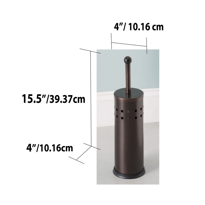 Home Basics Metal Toilet Brush And Holder, Bronze