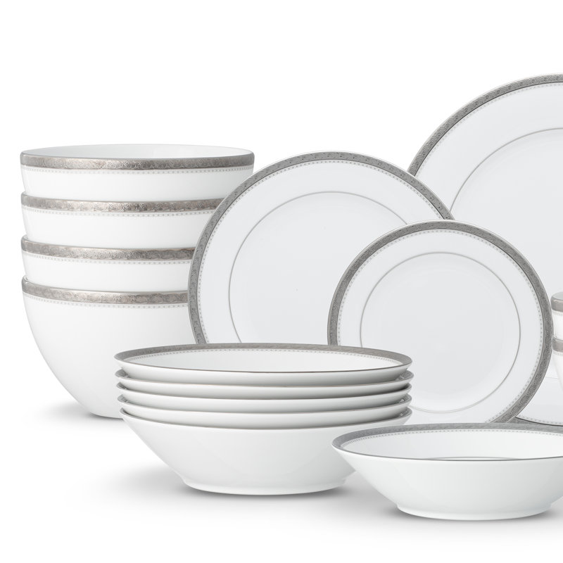 Service de table 30 pièces, service pour 6 Noritake Charlotta, Platine