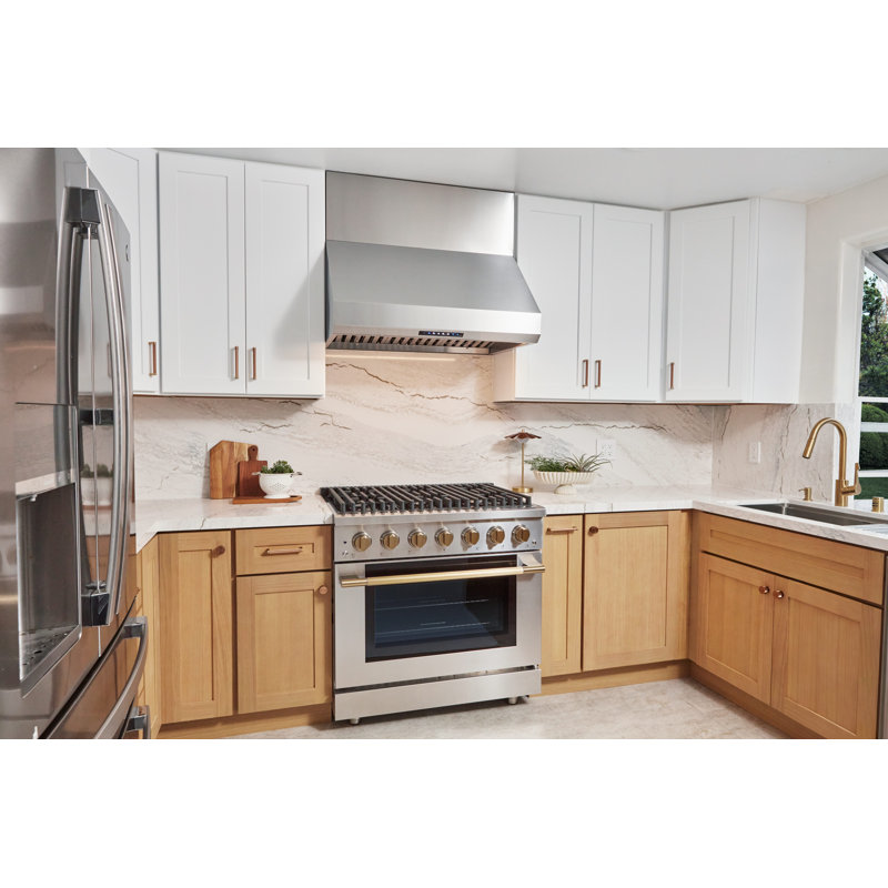 Hauslane 36" Gas Range In Stainless Steel | 6 Burners Up To 20,000 Btus | 5.2 Cu. Ft. Convection Oven With 5 Rack Positions | Convertible Ng/Lp | Cool-Touch Triple-Layer Door Rose Gold