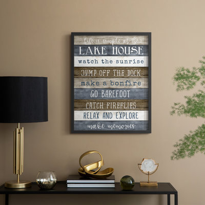 Simple Lake Rules, reproduction encadrée - bois massif