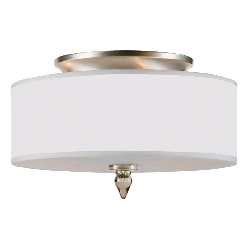 Plafonnier semi-encastré 14 po 3 lumières Stauffer, Nickel satiné
