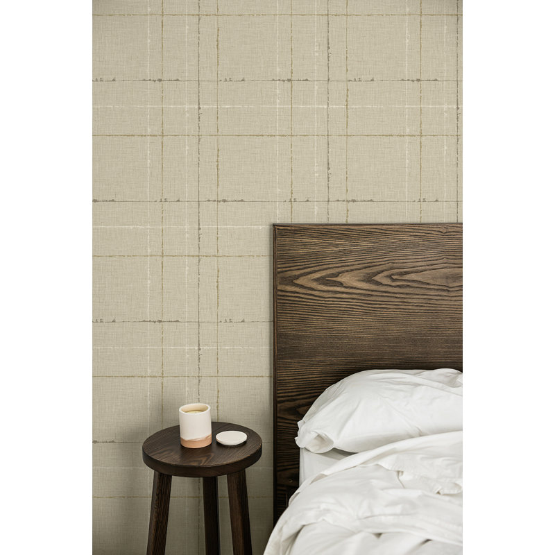  Papier peint en vinyle gaufré à motif écossais Designs Gorton, Beige