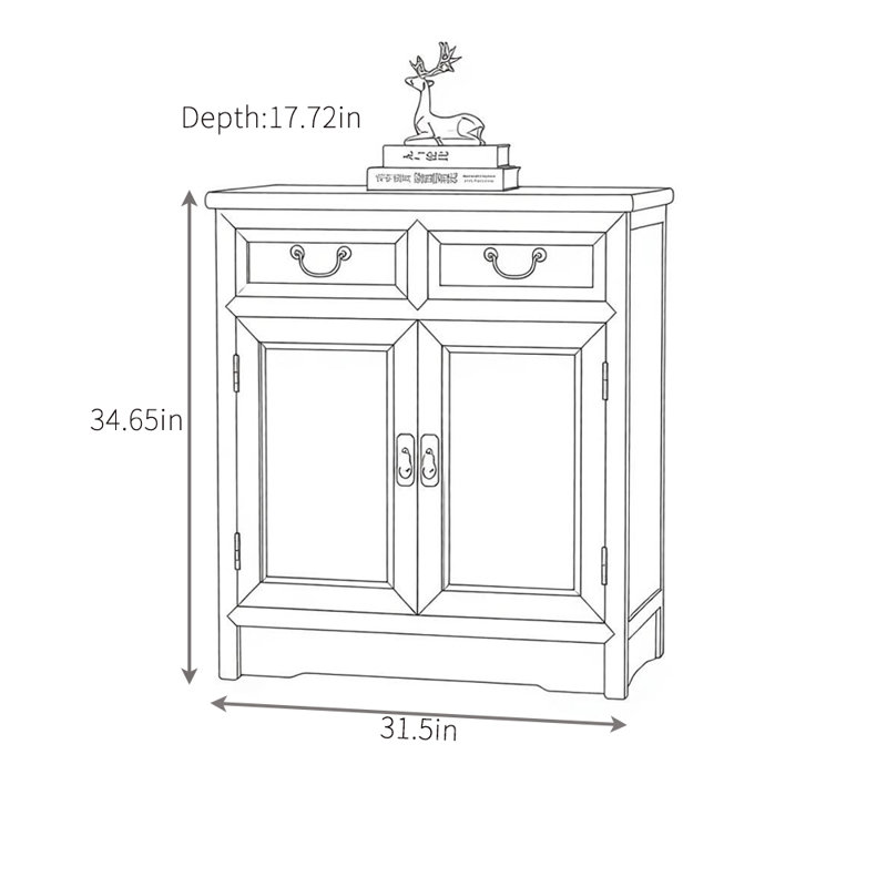 Buffet grande capacité Home, 34.65" H x 31.5" W x 17.72" D