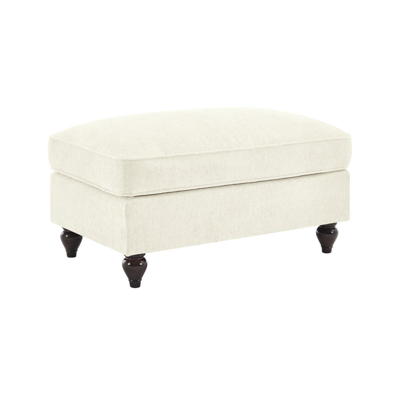 Chenille de couleur beige et blanche avec des plis détachables offrant deux styles de coussins rembourrés en mousse à haute densité segmentés et rembourrés de mousse à dossier incurvé.