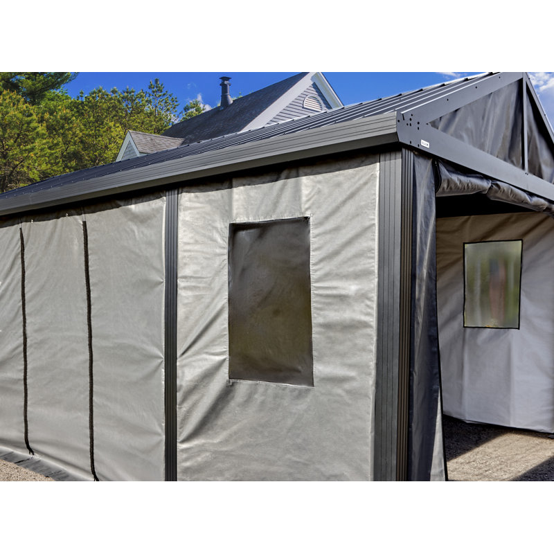 Samara Enclosure Kit for 12x20 ft Carport- Dark Grey