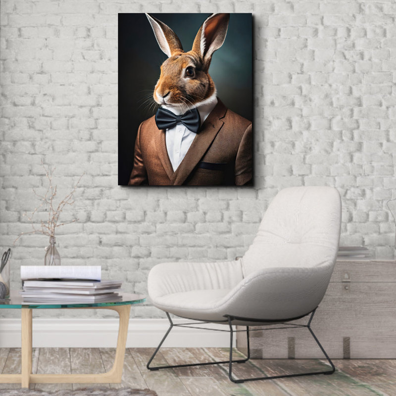 "Lapin" sur toile, H 24 po x l 20 po