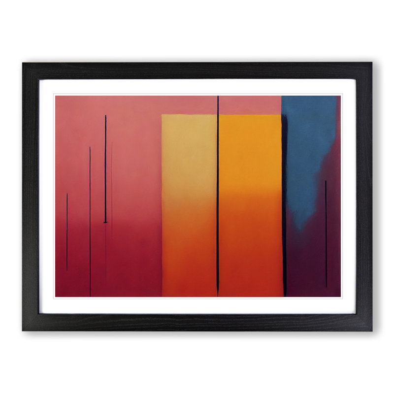 Single Picture Frame Painting, 46cm H x 64cm W, Black Framed