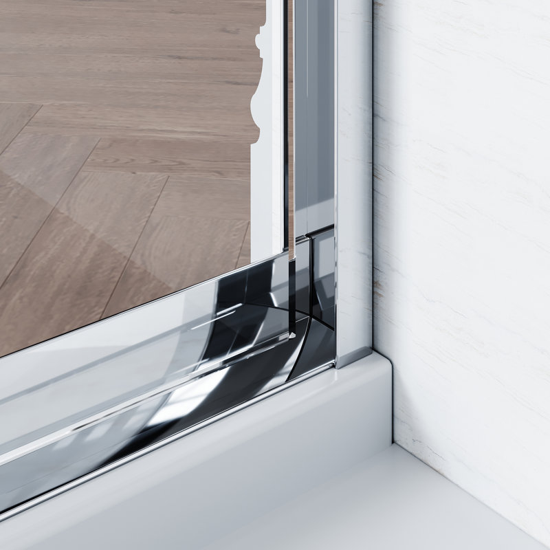Porte de douche demi-cadre l 46,5-48 "x H 72", Chrome