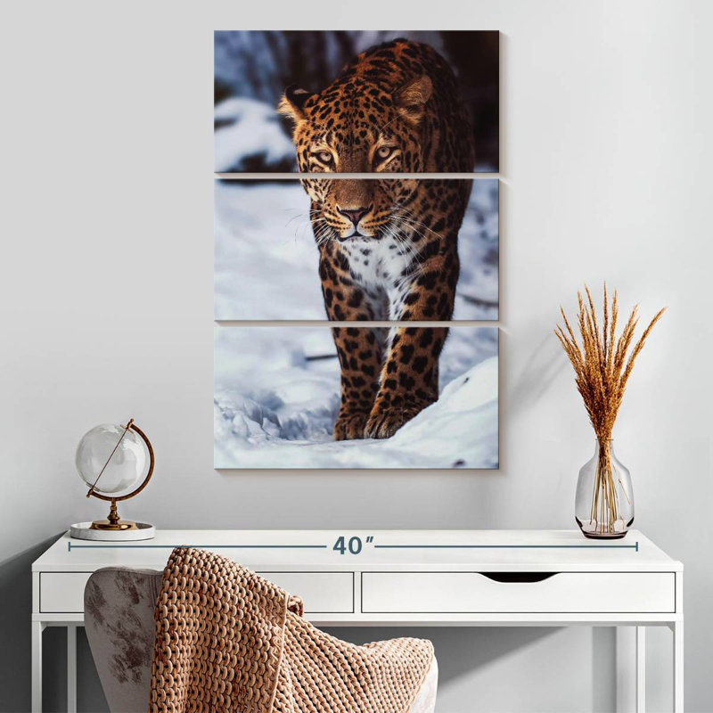Brampt Winter Leopard, 32" H x 20" W
