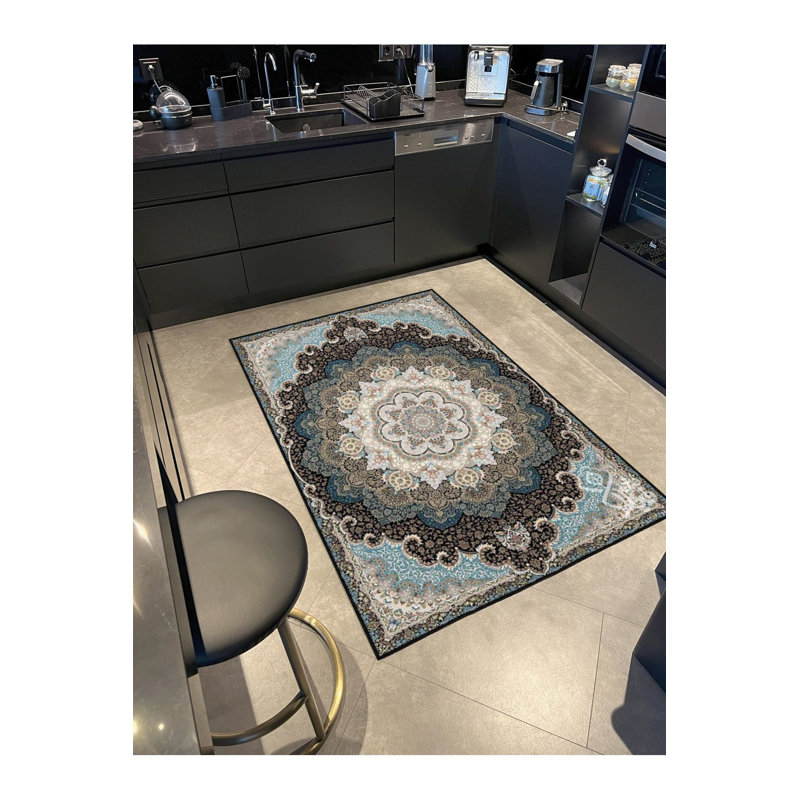 Tapis décoratif lavable à motif d'étoile, Sous-tapis carré 3 pi 3 po inclus