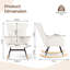 Rocking Chair For Adults, High Back Upholstered Nursing Chair Comfy Armchair With Metal Legs And Wood Base For Living Room, Bedroom, Balcony-2051660079