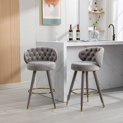 Tabouret de comptoir pivotant rembourré 28 po Celestia