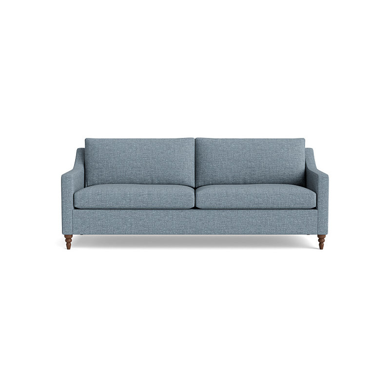 Vera Sofa (85"), Walnut Finish (Turned), Velvet - Sage