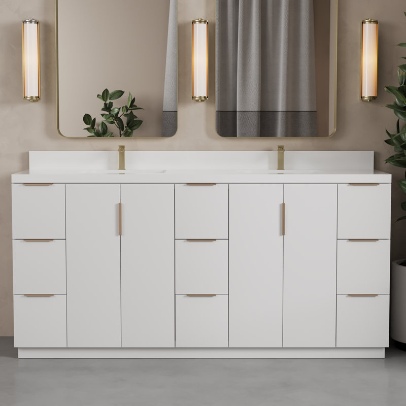 Varnam 75-in. Double Vanity, White