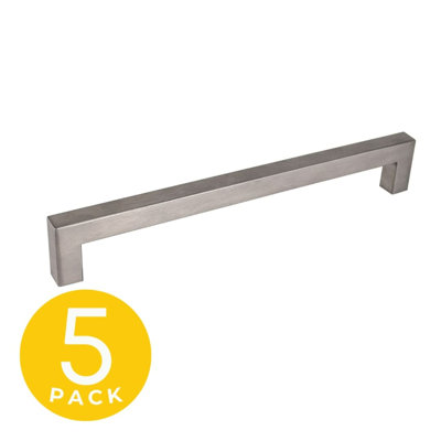 Elektra Series 5 in. (128 mm) Center-to-Center Modern Brushed Chrome Cabinet Handle/Pull (5-Pack)
