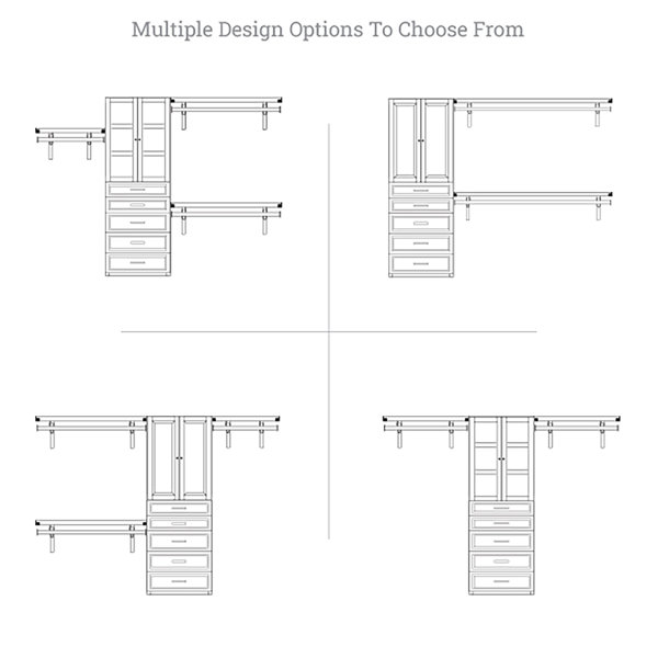 12in. Deep Premier Organizer - 5 Drawers with Raised Panel Doors