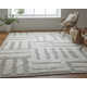 Jalaycia Geometric Hand Loomed Wool Area Rug in Gray