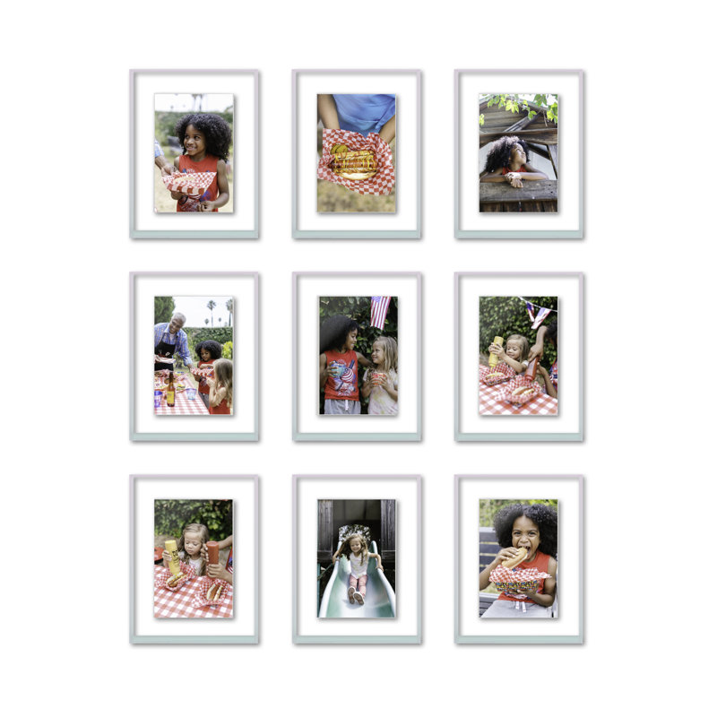 Float Frame for Tabletop or Wall with Magnetic Photo Holder, Rainbow Iridescent, 4" x 6"