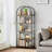 5-Tier Bookshelf Arched Display Racks Wood And Metal Bookcase