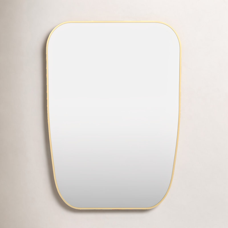 Sirona Metal Asymmetrical Wall Mirror, Gold