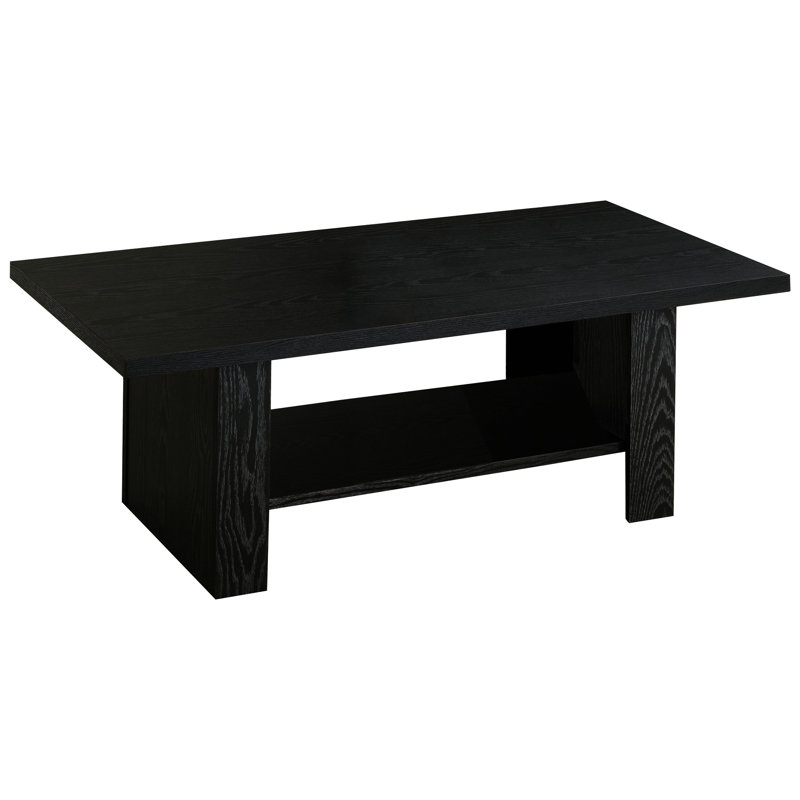 Chêne noir 3 bois d'ingénierie, tablette inférieure pour le rangement, grain subtil, assure une table basse décorée et organisée pour le salon avec chêne riche, surface lisse, élégant, grand espace principal