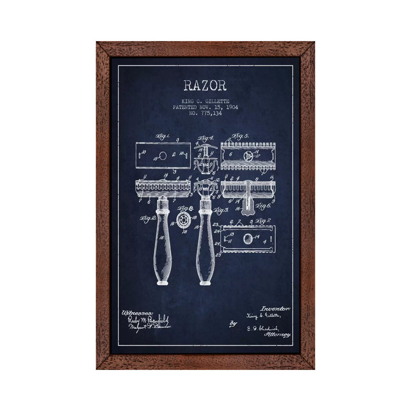 Razor by Aged Pixel - Print on Canvas, 152.5 cm H x 101.5 cm W, Brown Framed