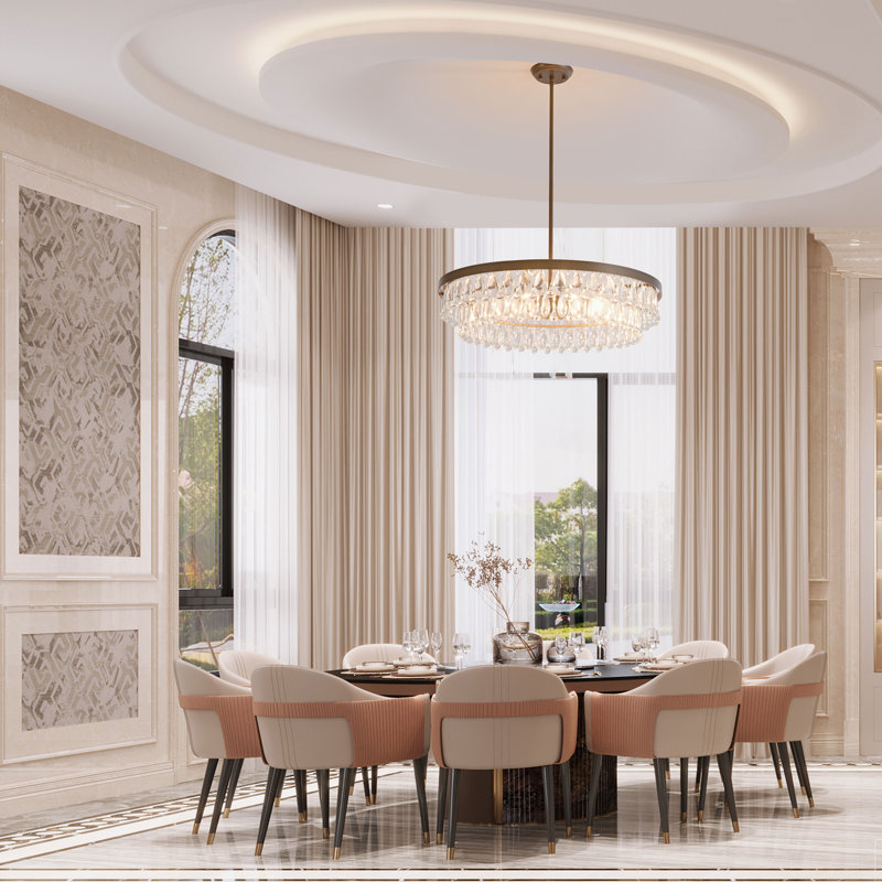 Lustre en cristal 6 lumières Viviana 24 "- bronze
