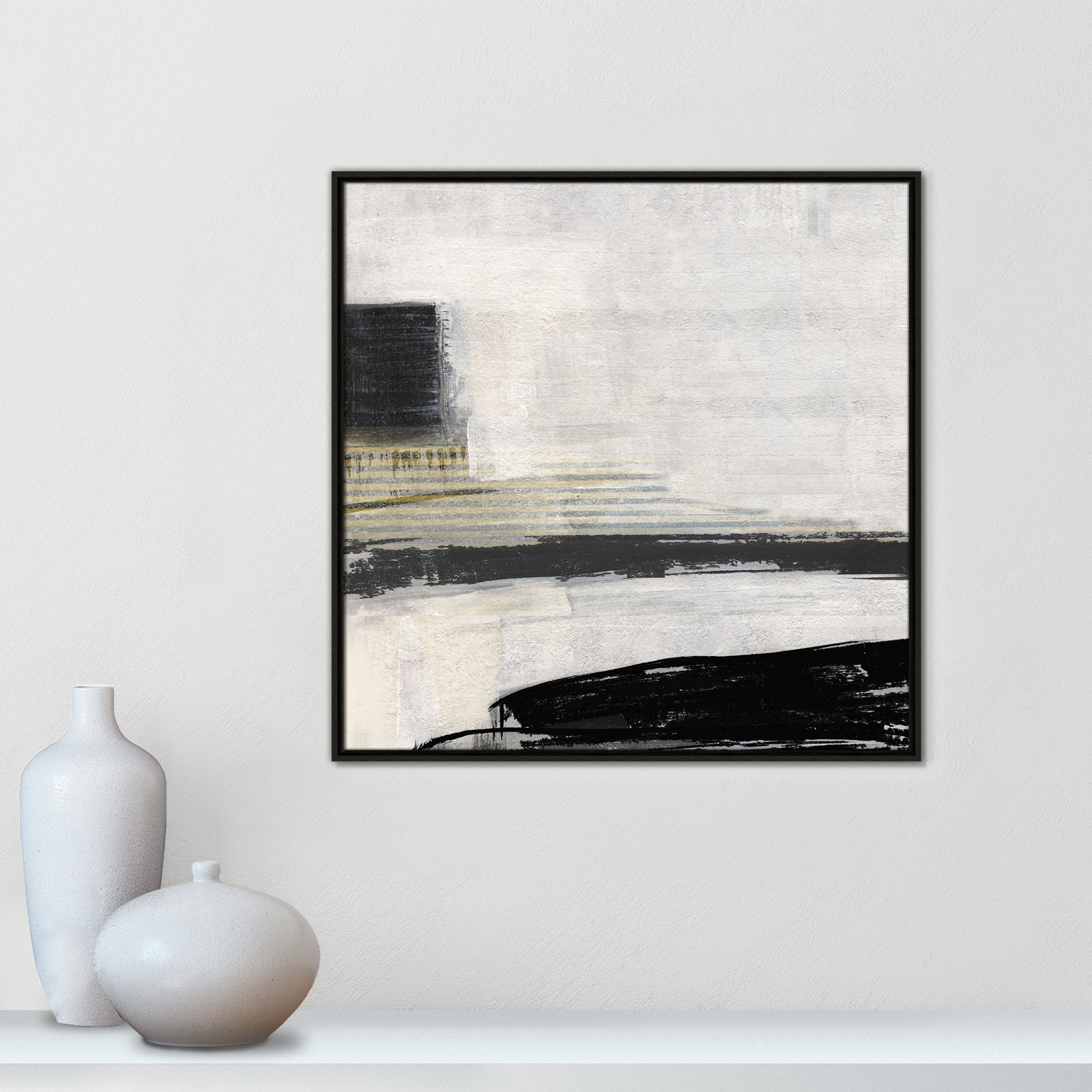 La Bande I Print by Sally Swatland, 31.5" H x 31.5" W, Espresso
