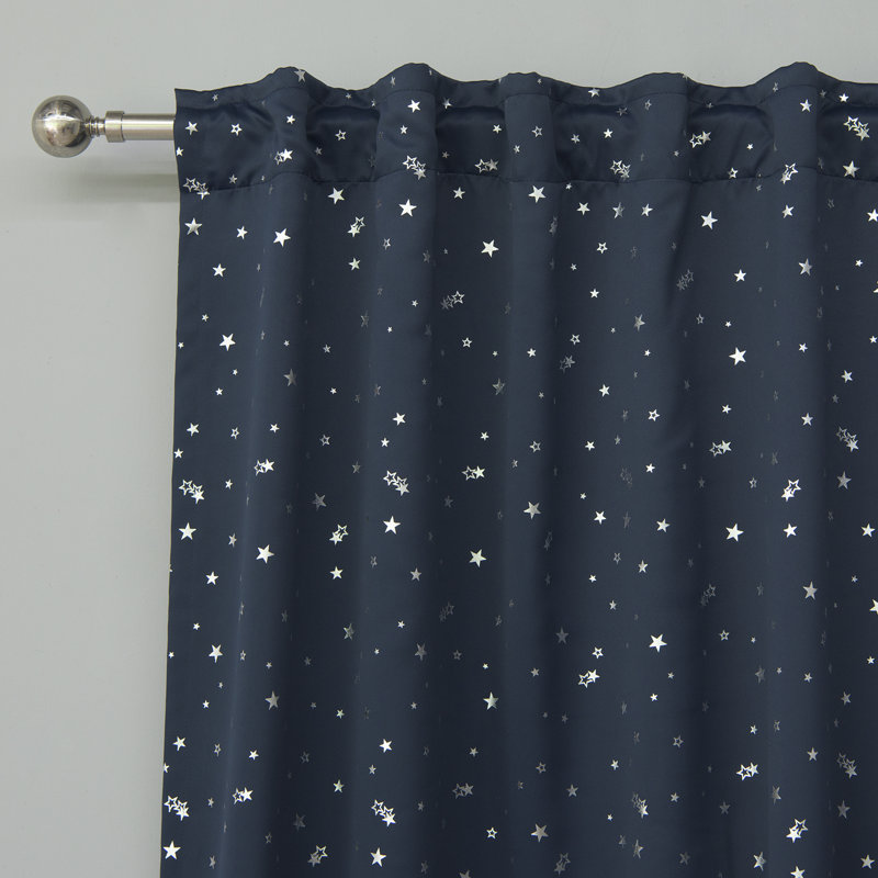 Paire de rideaux occultant et isolant Lesly, Bleu marine, l 52" x L 63"